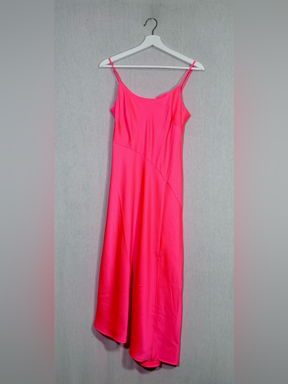 A New Day vivid neon Pink Slip Dress - Sleek Spaghetti Strap with slit